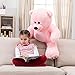 WOWMAX 4 Foot Pink Giant Huge Teddy Bear Cuddly Stuffed Plush Animals Teddy Bear Toy Doll 47