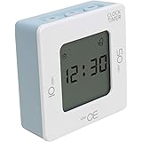 mooas 4Way Digital Timer and Clock (Ash Blue), Loud Alarm, Silent Alarm Mode with Vibration & Backlight, Preset Alarm Count U