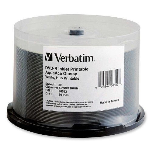 VER96552 - Verbatim Inkjet Printable DVD-R Discs