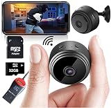 Mini Spy Camera Wireless Hidden Home WiFi Security Cameras with App 1080P, Inc 32GB SD Card + Plus More. Night Vision Motion Activated Indoor Outdoor iPhone/Android Phone Small Nanny Cam for Cars etc