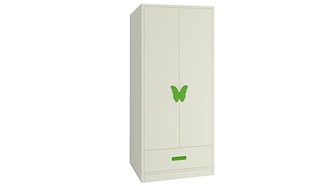 Adona Palencia Wardrobe W Drawer And Butterfly Handles 3 Colors