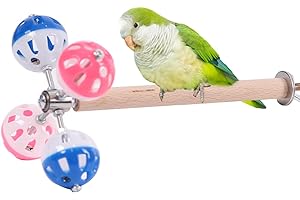 WEVONIGU Bird Stand Perch Toy with Rotating Balls,Parakeet Stand Perch Toy for Metal Cage, Fun Toy for Parrots Cockatiels Budgies Budgerigars Parrotlets Lovebirds Ringne.