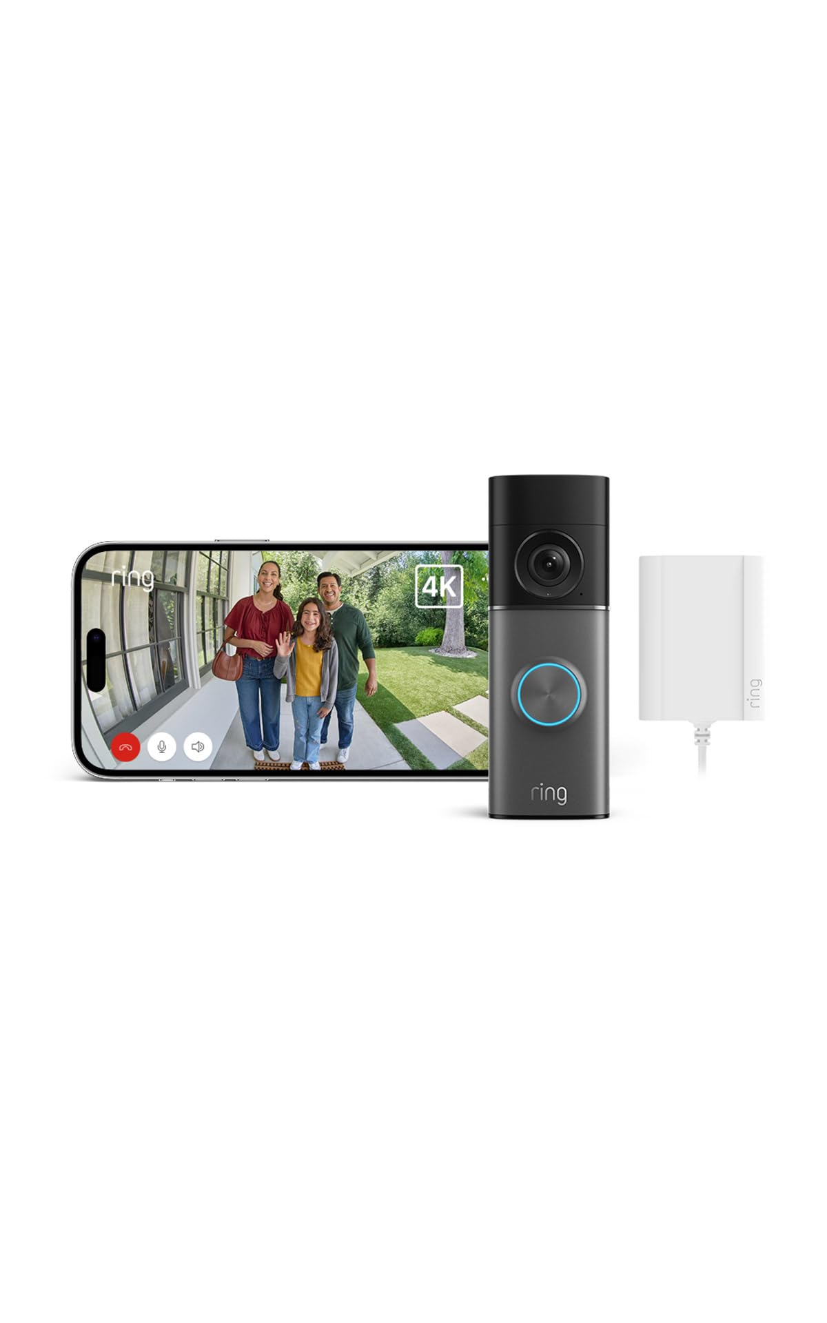 Ring Videotürklingel Pro Kabel (Wired Video Doorbell Pro, neueste Generation) mit Netzstecker | Videotürklingel-Kamera | Retinal 4K, 10x-Zoom | 30 Tage Gratiszeitraum für Ring-Abonnement