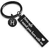 VICKHU drive safe keychain for boyfriend,26-letter keychain,gifts for boyfriend on birthday christmas valentines day