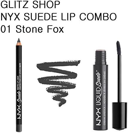 NYX LIP SUEDE PENCIL &amp; LIPSTICK COMBO bY GLITZ SHOP - 01 STONE FOX
