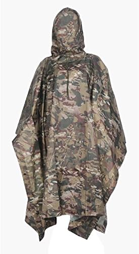 Military Camouflage Rain Poncho For Outdoor Camping Hunting Hiking