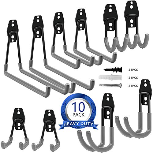 Garage Wall Hooks Ladder Storage, Favbal 10 Pack Heavy Duty Wall