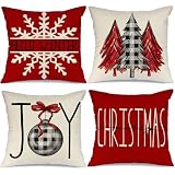 thumbnail image 2 of GEEORY Chrstmas Pllow Covers 18x18 Nch Set Of 4, Buffalo Plad 2 of 12