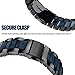 V-MORO for Gear Sport Bands/Galaxy Watch 42mm Band, 20mm Black Stainless Steel Replacement Strap with Blue Resin Bracelet for Samsung Gear Sport Smartwatch R600/Galaxy Watch 42mm R810