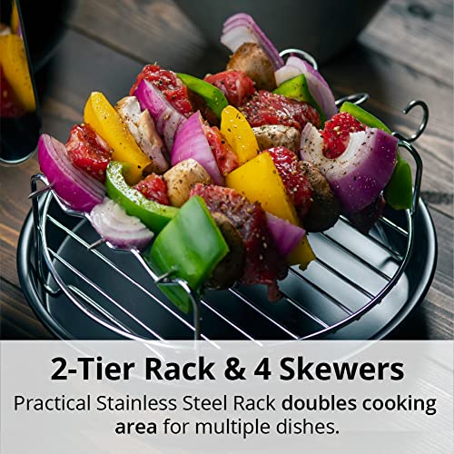 Aria TeflonFree 5 Qt. Ceramic Air Fryer with Recipe Book, White