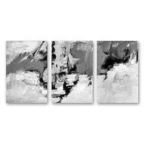 3 Panel Black and White Abstract Pictures Home...