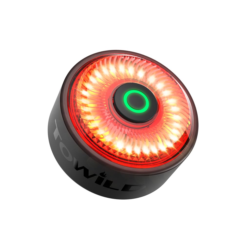 TOWILD TL03Pro Rear Bike Light with Team Synchronization, Multicolors Flash Bike Taillight Brake Sense USB-C Rechargeable Bicycle Back Tail Bike,Bike Rear Lights for Cycling Safety,Up to 60HR Runtime