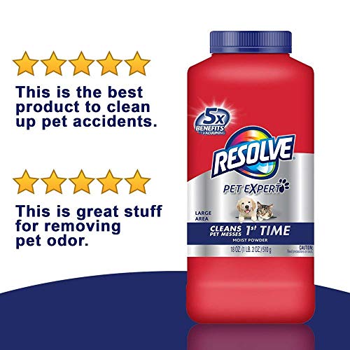Resolve Pet Carpet Cleaner Powder, 18 oz Bottle, For Dirt Stain & Odor