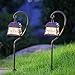 Maggift 22 Inch Hanging Solar Lights Multipurpose Shepherd Hook Lights with 4 Shepherd Hooks Outdoor Solar Coach Lights (2 Pack)