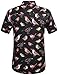 SSLR Men's Relaxed Fit Button Down Casual Short Sleeve Shirt (Medium, Black)