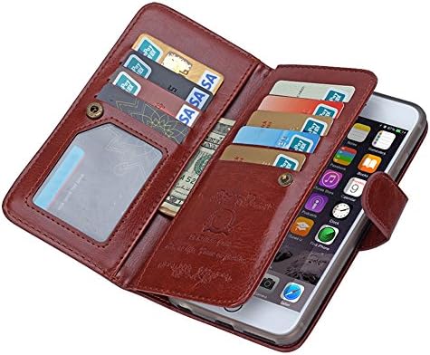 Leather Flip Case Folio Wallet with Card Slots for iPhone 6/6S Plus 7 Plus