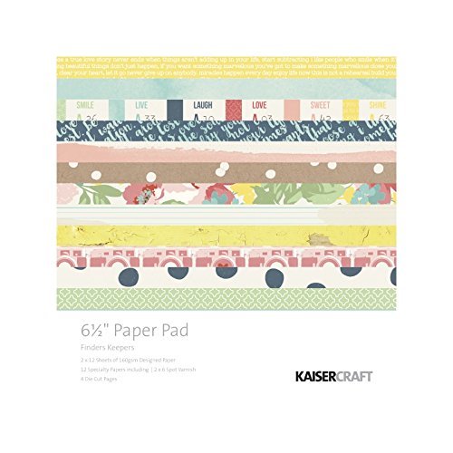 Kaisercraft PP992 Paper Pad (40 Pieces), 6.5" x 6.5", Finder's Keepers, Assorted