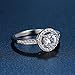 Rurah Women 925 Sterling Silver Halo Rings Promise Engagement Rings Zircon Wedding Ring,7#