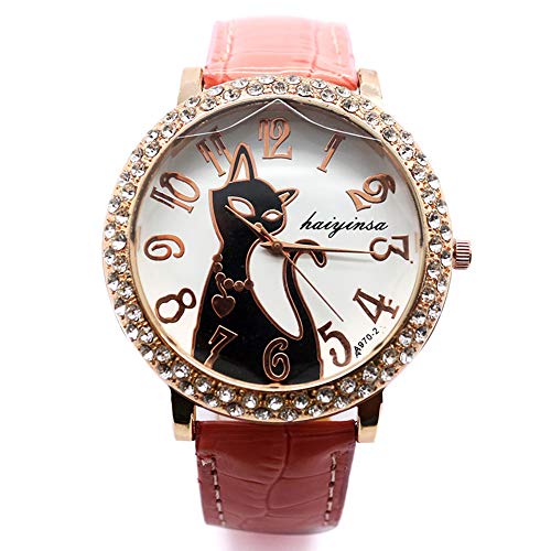 Lovely Girls Wristwatch, Colorful Crystal Cat Clearance Watch Watch for Women, Ladies Watch