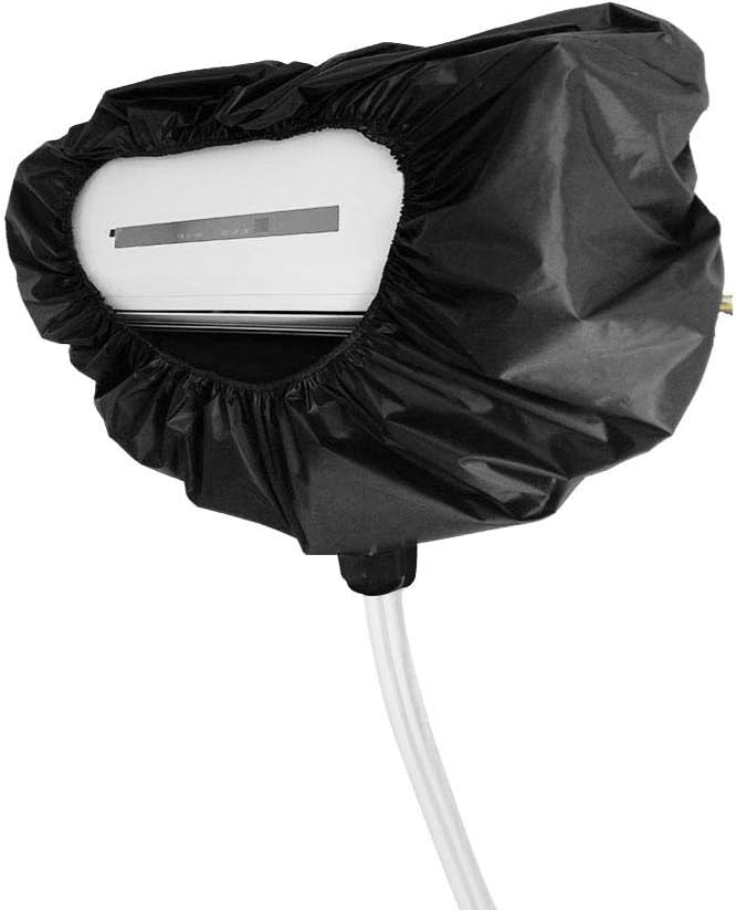 finessci Cleaning Cover，Air Conditioner Waterproof Protective Cover Hanging Machine Household Cleaning Dust Cover with Water Pipe for 3P Office or Home Wall (Black)