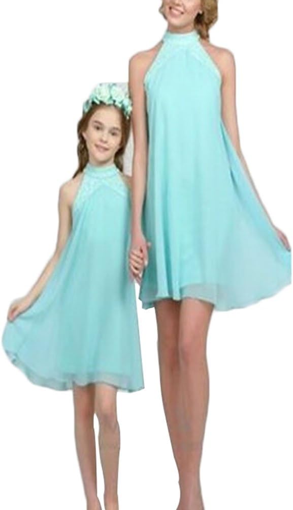 Family Matching Clothes Outfit Parent-Child Mother Daughter Sleeveless Dress