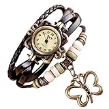 Lady Watches,POTO JY-37 2017 New Weave Around Alloy Analog Bracelet with Butterfly Wrist Watch Gift