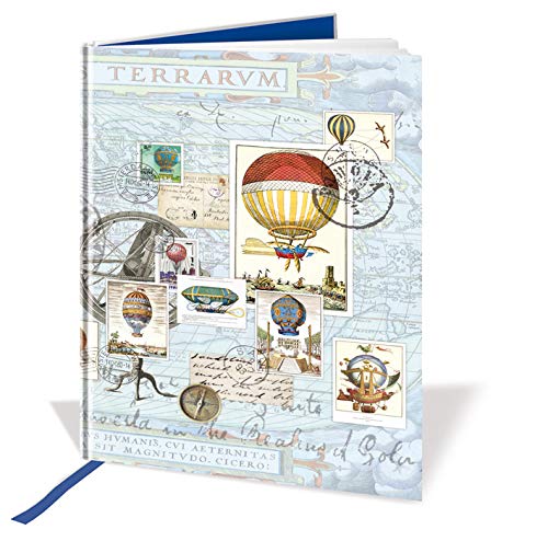 A4 Casebound Notebook - Hot Air Balloon Design - 120 Pages - Ruled & Silk Ribbon - Size - 297mm x 210mm