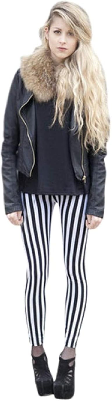 black and white striped workout pants