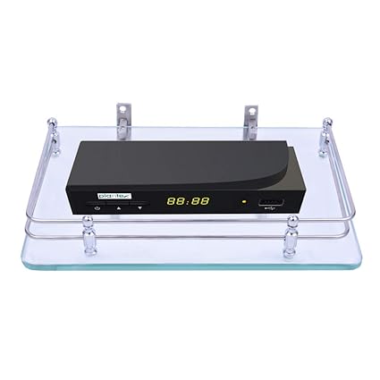 Plantex Glass Set Top Box Wall Shelf/Stand with Wall Brackets (12 X 9 Inch)