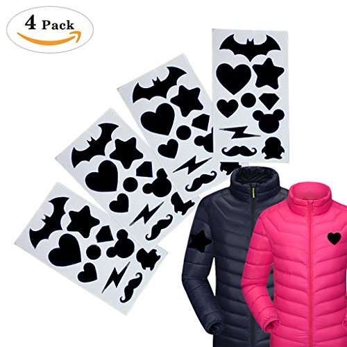 Down Jacket Tenacious Fabric Repair Patches, Formemory First Aid Self-adhesive Nylon for Jackets(4Pack) (Black)