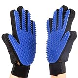 PETYNIDY Pet Grooming Glove - 2Pack - Gentle Deshedding Brush Glove- Efficient Pet Hair Fur Remover Tool for Dogs & Cats with Long & Short Fur - Pet Will Like It(Blue)