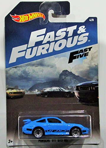 HOT WHEELS FAST FURIOUS BLUE PORSCHE 911 GT3 RS FAST FIVE 4/8 MOVIE CAR