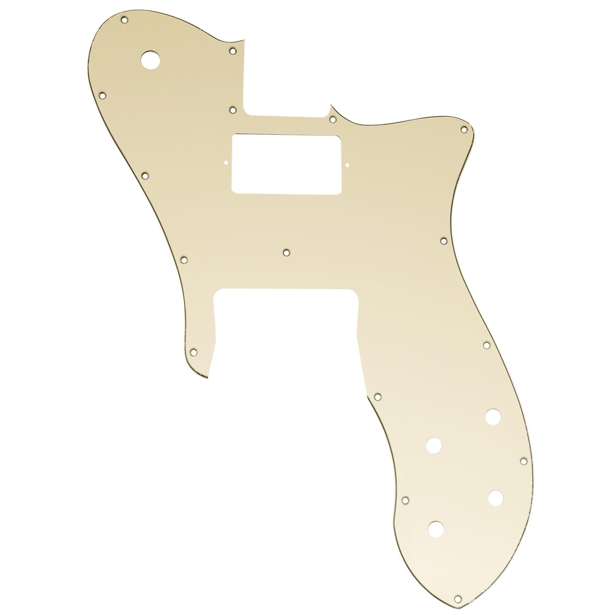 Musiclily Pro 16 Holes Single H Guitar Pickguard For USA/Mexico Fender 72 Tele Custom Style Electric Guitar, 3Ply Cream