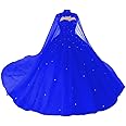 PFTFB Women's Puffy Tulle Quinceanera Dresses with Cape Lace Sequins Prom Dresses Sweetheart Beaded Ball Gown for Sweet 15 16