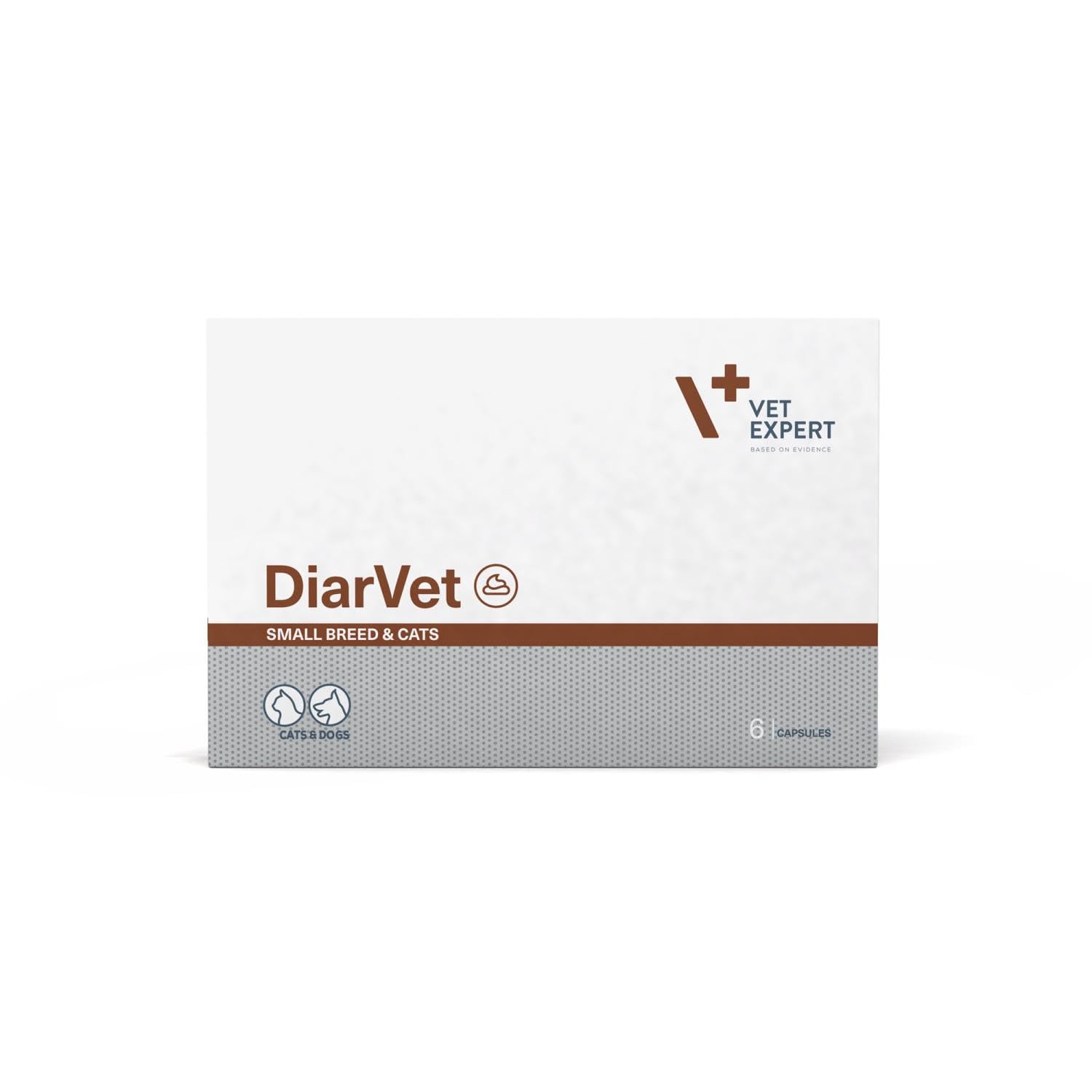 Vet Expert DiarVet Small Breed & Cats, 6 Capsules, Digestive Supplement for Diarrhoea Relief