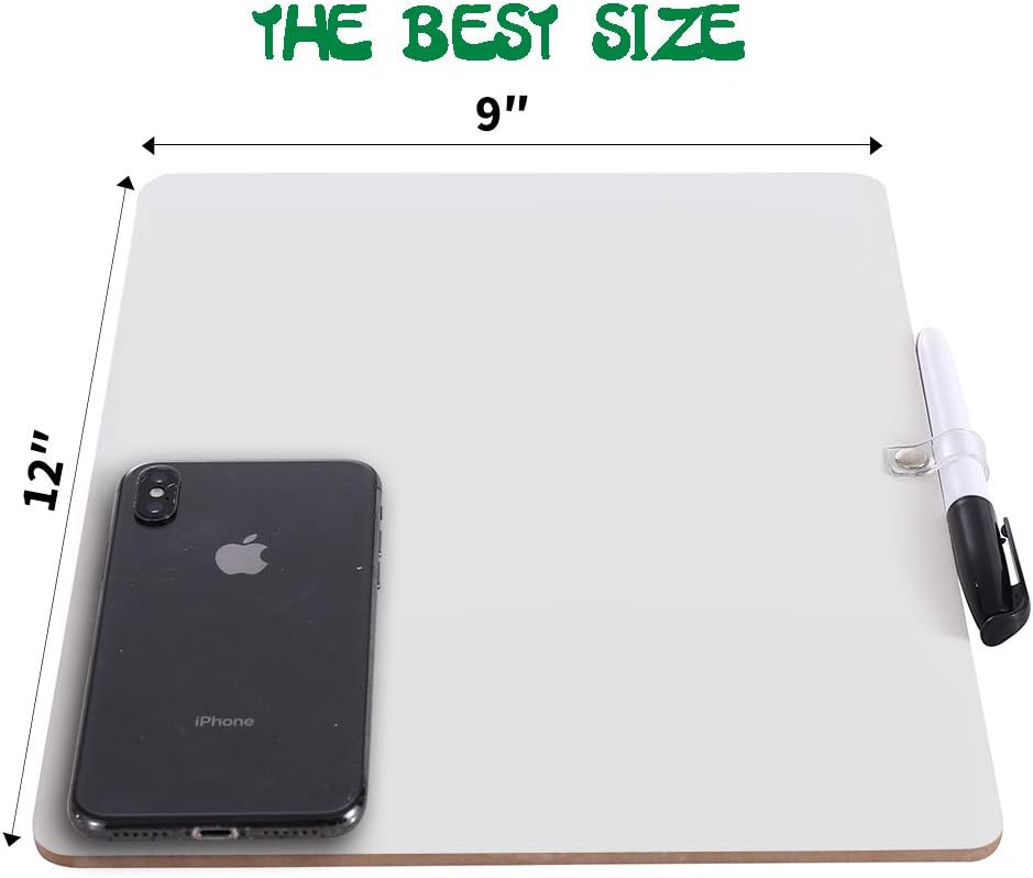 Grope Small Dry Erase Boards Blank Double Sided Portable Learning Writeboard Mini Lapboards with a Marker for Children 9x12 inches (Blank Set of 1) : Office Products