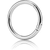 DEVPSISR 15pcs Trigger Spring O Rings Round,Metal Keychain Ring Round Carabiner Clips for Keyrings Buckle, Bags,Purses