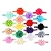 EagleUS 18 pcs Shabby Chiffon Flower Baby and Newborn Girls Headband Set