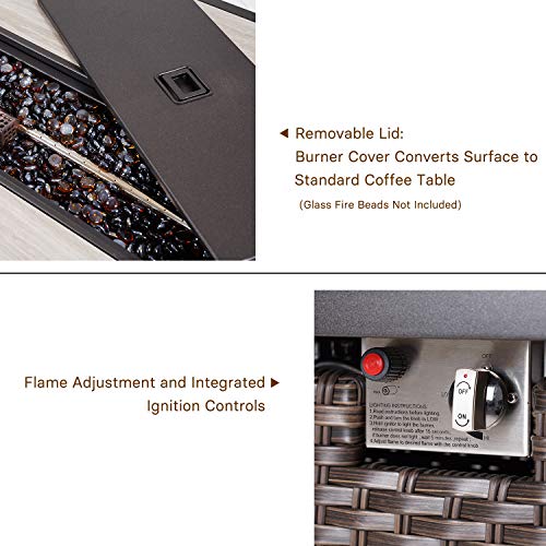 Grand patio Outdoor Propane Fire Pit Table with Cover/Lid for Patio, 43