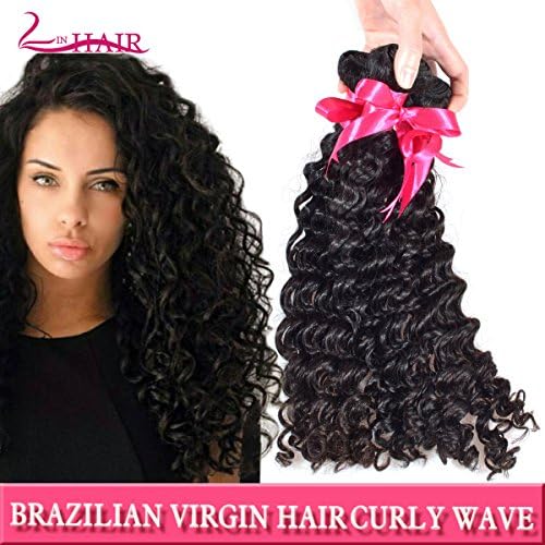 8 - 28 inch Virgin Brazilian Hair Weft Curly Wave Human Hair 3 Bundles Natural Color #1B (24" 24" 24") with Free Gift(Makeup Brush Set + Eyelashes)