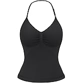 YEOREO SoftHue Impact Longline Strappy Top Women's Halter Workout Tank Tops Backless Gym Longline with Adjustable Strap