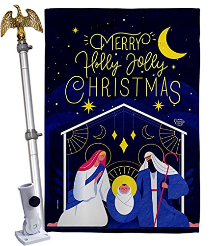 Ornament Collection Merry Nativity Family House Flag Eagle Set Wintertime Three…
