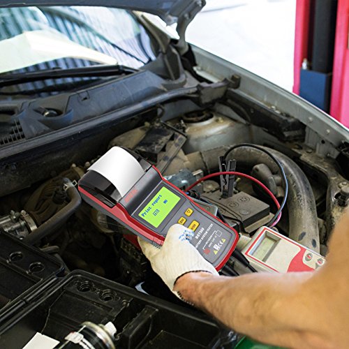 ANCEL BST 500 Professional 12V / 24V Automotive Load Battery Tester Print Data Available Digital Analyzer Bad Cell Test Tool for Car / Truck / Motorcycle and More (Black/Red)