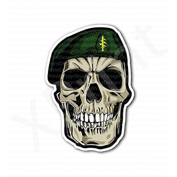 Skull Green Berets Soldier Sticker 