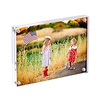 DYCacrlic Clear 8x10 Tabletop Acrylic Picture Frames, Double Sided Magnetic Block Photo Frames 8 x 10 with Gift Box Package,12 + 12 mm Thickness Stable Stand in Desk or Table