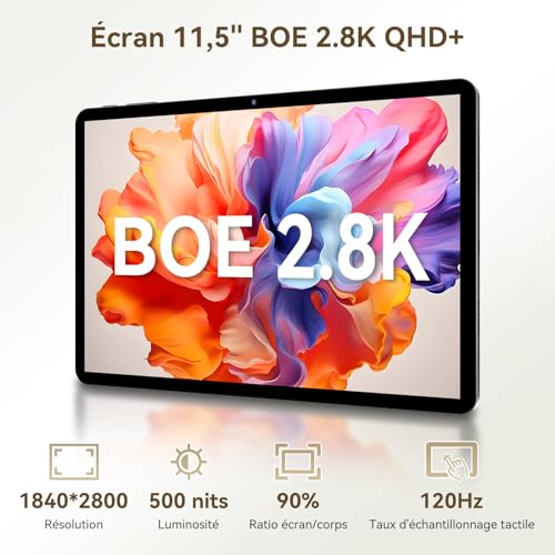 TABWEE T12Pro Android 16 Tablette avec Clavier - 2.8K BOE QHD+ Display, Tablette 11 Pouces, Helio G100, 32 GB RAM+256 GB ROM, 8000 mAh, Widevine L1, Gemini AI, GPS, Tablette 4G LTE (Garantie de 4 Ans)