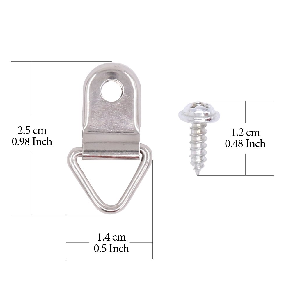 Findfly 110Pcs Small Triangle Ring Picture Hangers Frame Hanging