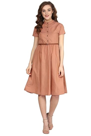 Rust Chambray Dress with Belt at Amazon 