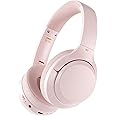 iKF T1/T1 Pro/T1 Max Wireless Bluetooth Over-Ear Headphones, 100H Battery, HiFi Sound, ANC, Multi-Device Connection, App Control, Wired Mode, for Travel, Work, Gaming, Music T1 Pro Pink