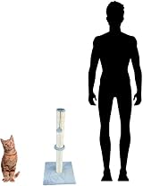 Dimaka 29 Inch Tall Cat Scratching Post Natural Sisal Plush 5 Color Grey view 4